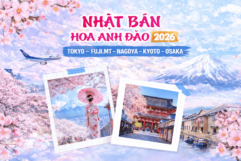 Tour Nhật Bản Mùa Hoa Anh Đào 2026 – Noshop Trọn Gói Chỉ Từ 30.900.000 VNĐ